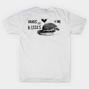 Hugs and Kisses Y'all. Funny Valentine with Hedgehog T-Shirt